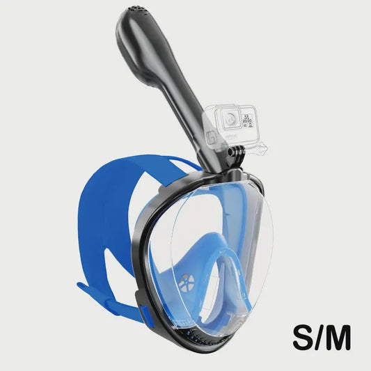 Experience The Full-face Snorkeling Mask With The Latest Dry Top Safety Breathing System, 180-degree Panoramic Snorkeling Gear, Fog-proof And Leak-proof, With A Camera Mount. TEMU