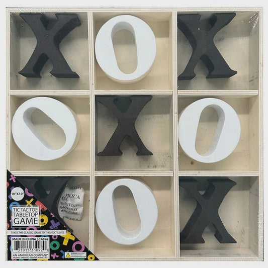 10" x 10" Tabletop Tic Tac Toe Game with Block Xs and Os Kole Imports