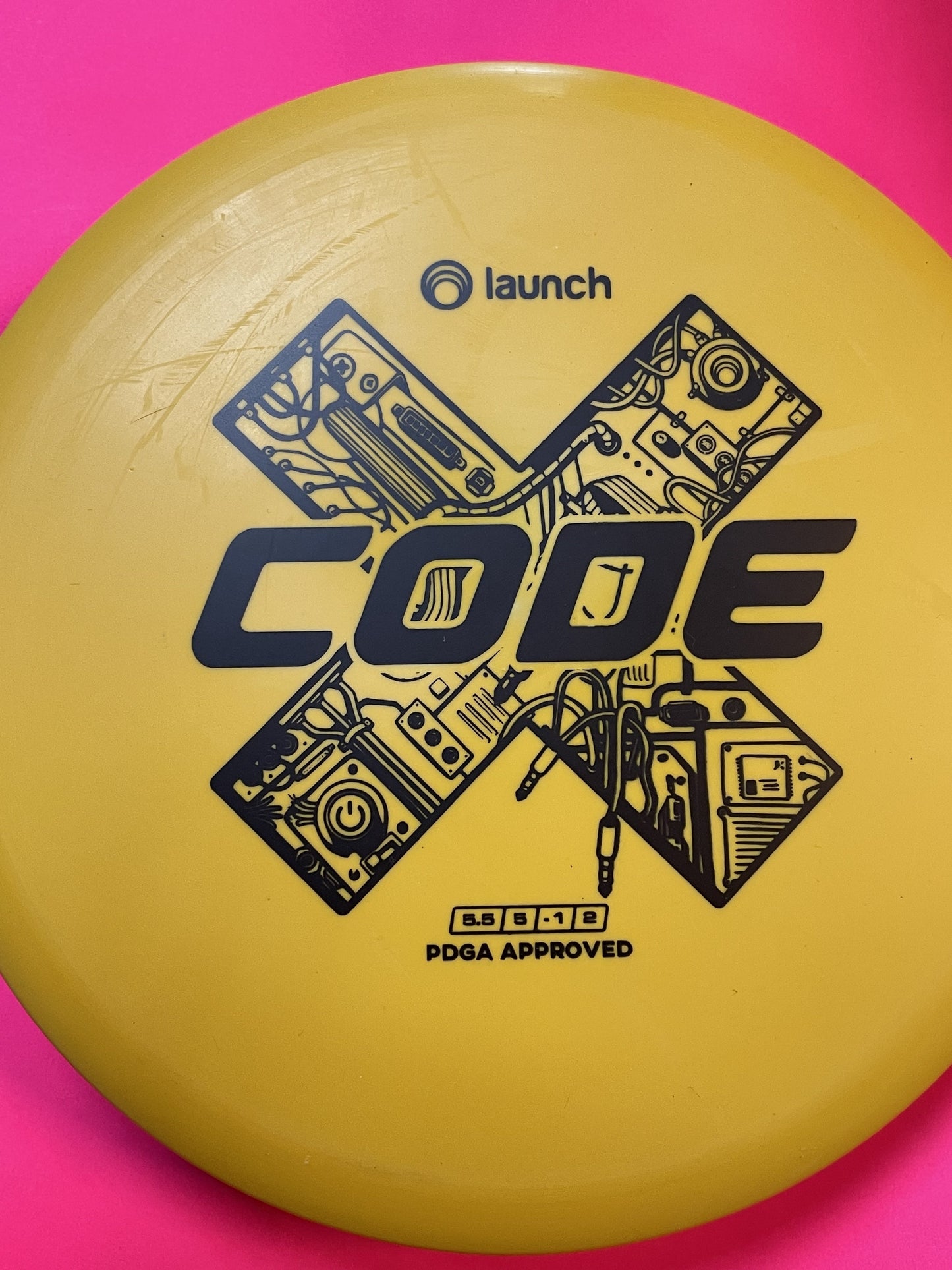 Code X (Launch Disc Golf - Omega, Yellow - 160 - 165g) Infinite Disc