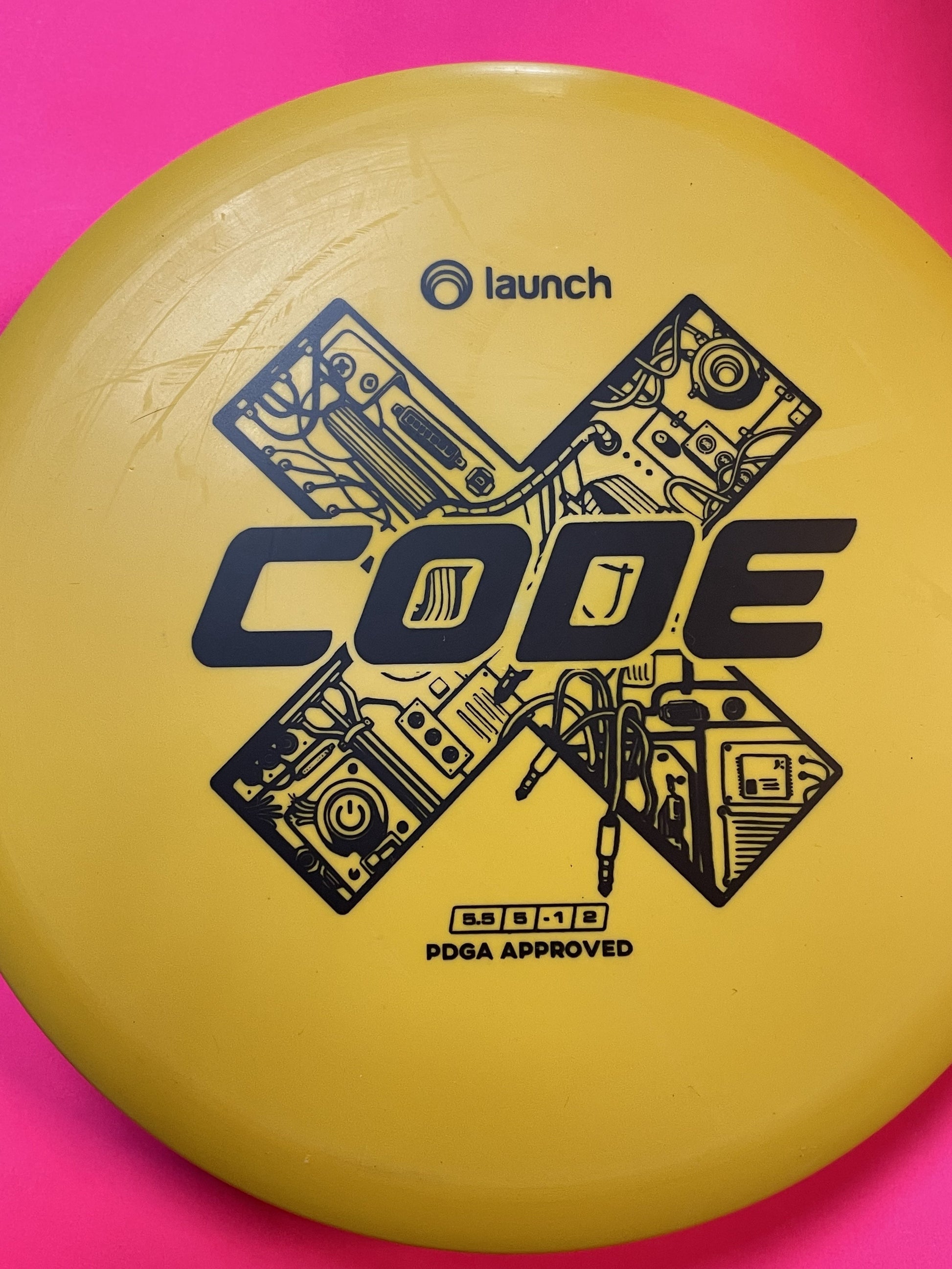 Code X (Launch Disc Golf - Omega, Yellow - 160 - 165g) Infinite Disc