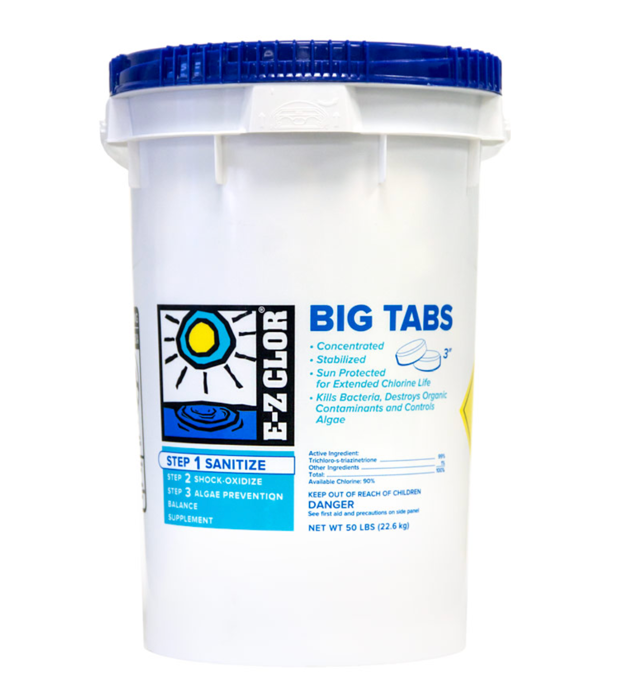 50 lb 3" 8 oz Big Tabs Sanitizer Unwrapped Pail SCP DISTRIBUTORS